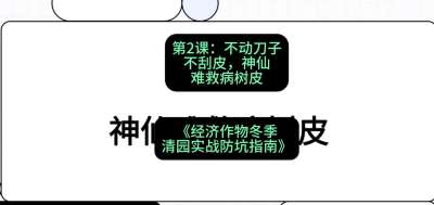 第2节：【物理手段】不动刀子不刮皮，神仙难救病树皮，课程：《经济作物冬季清园&middot;实战防坑指南》#识农AI