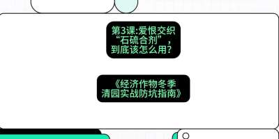 第3节：【核武药剂】爱恨交织的&ldquo;石硫合剂&rdquo;，到底该怎么用？，课程：《经济作物冬季清园&middot;实战防坑指南》#识农AI